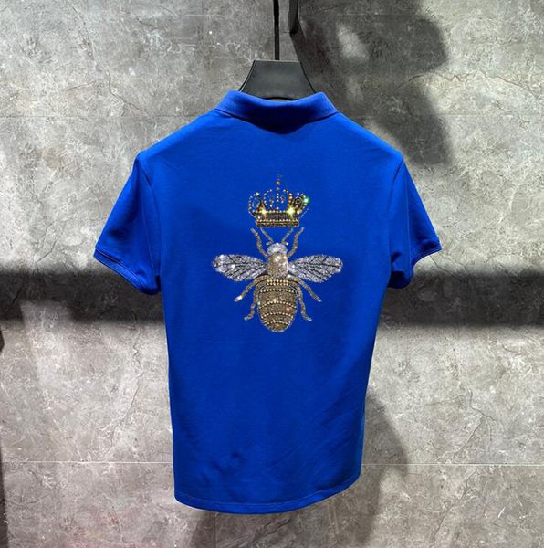 

man's polo shirts fashion design rhinestone organic cotton comfortable, White;black