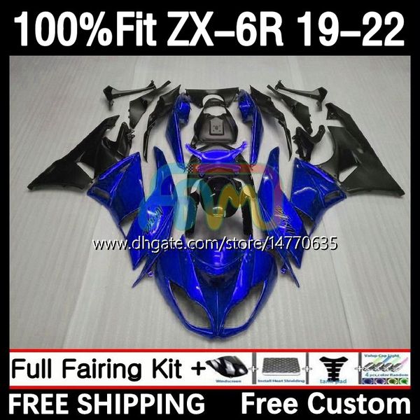 Kit de fadas OEM para Kawasaki Ninja ZX-6R ZX 636 ZX636 ZX6R 19 20 21 22 BODYWORK 6DH.89 ZX 6R ZX-636 2019 2020 2021 2022 Frame 600cc 19-22 Moldado de molde Metal Metal Metal Blue