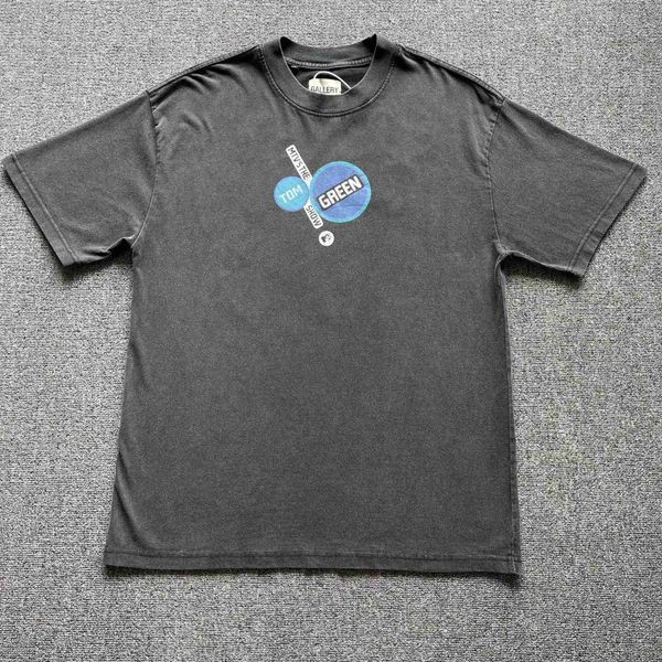 

old gary dept vintage wash bronzing alphabet figure print short sleeve t-shirt tee high street fashion, White;black