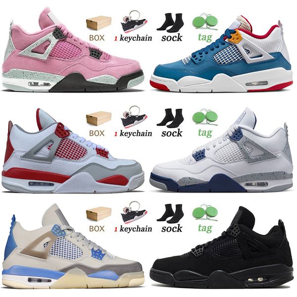 

2022 with box 4 mens jumpman basketball shoes us 13 military black cat 4s red thunder women trainers messy room men sneakers sports midnight
