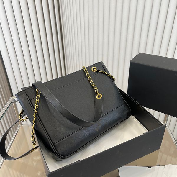 

new retro double chain tote bags big french designer handbags leather large capacity diamond lattice quilted luxury black crossbody shoulder
