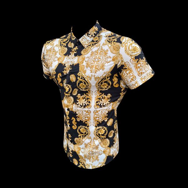 

fashion designer style men casual shirts flower shirt can customize with any ecze ecze, White;black