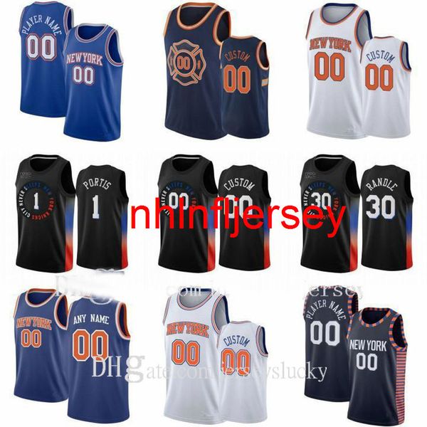 Custom Cheap Obi 1Toppin Julius 30 Randle RJ 9 Barrett Mitchell 23 Robinson Derrick New YorkKnicks Mens Rose Immanuel 5 Quickley Elfrid 6