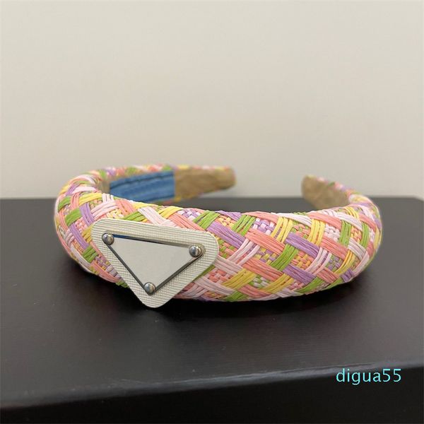 

mixed colors retro headbands jewelry straw rope weaved hairwear women girls classic headwear ornaments wide headband, Silver
