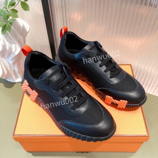

designer sneakers boots men women casual shoes calfskin platform trainer white technical shoe knit retro patchwork sneaker size35-45, Black