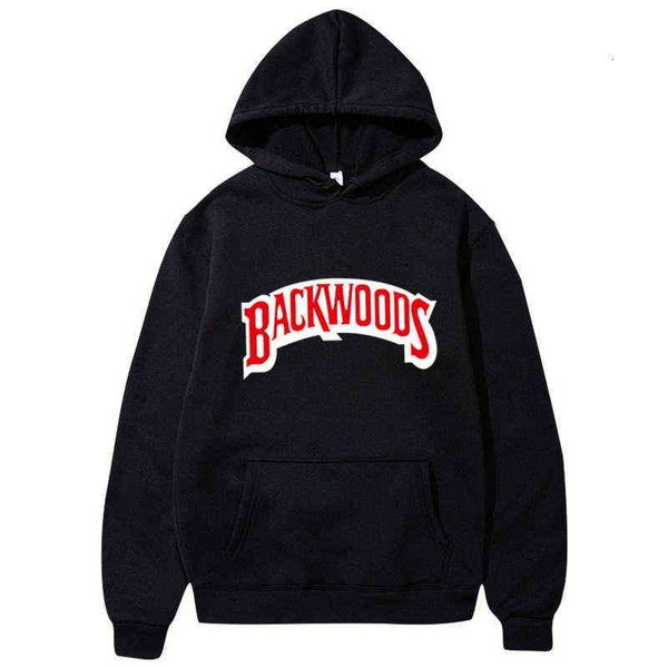 

the screw thread cuff hoodies streetwear backwoods hoodie sweatshirt men fashion autumn winter hip hop hoodie pullover hoody, Black