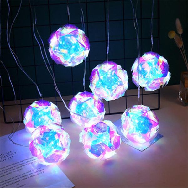 Noel Dekorasyonları Lazer Film Glow Balls Ağaç Süsleri Xmas Ev Dekorasyon Asma Kolyeler Yıl 2022 Giftchristmas