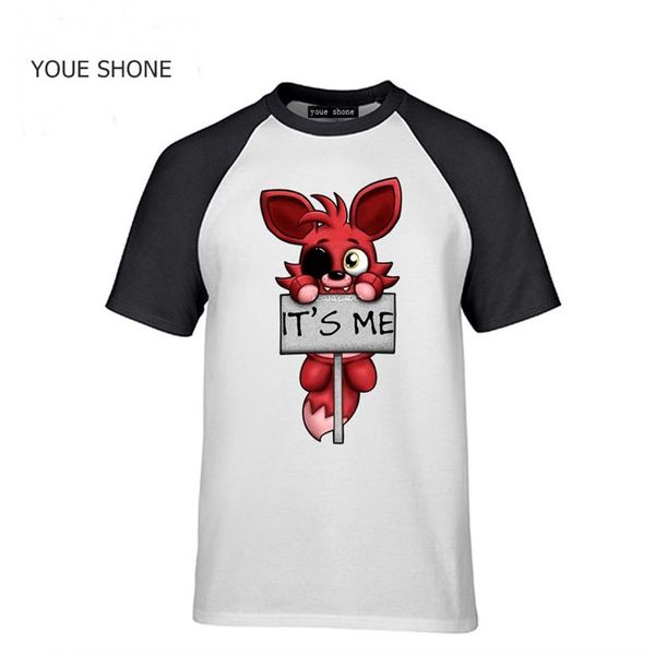 

it's me kawaii fnaf plush foxy men hip hop t-shirt cotton o-neck tshirt man children kids brand short sleeve tee pullover pol235q, White;black