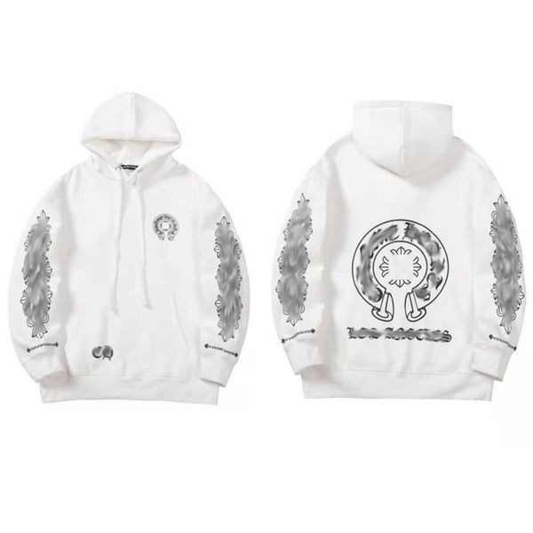 

mens fashion luxury sweatshirts designer hoodies ch classic zipper hooded sweater cross flower pullover sanskrit pattern casual coat women, Black