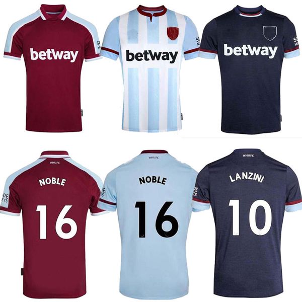 

21 22 soccer jerseys 2021 2022 home away yarmolenko lanzini noble bowen antonio football shirt fornals rice mens + kids kit set jersey souce, Black;yellow