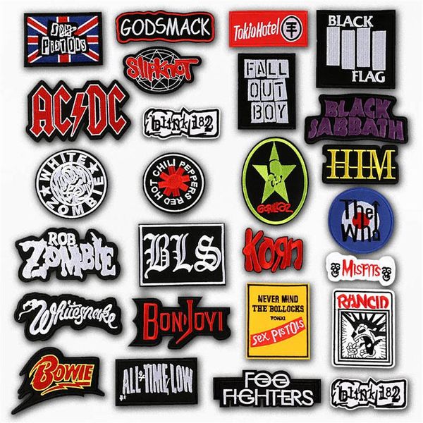 

band rock music embroidered accessories patch applique cute patches fabric badge garment diy apparel badges198y, Silver