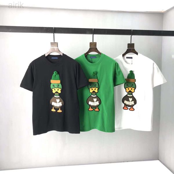 

2023ss spring and summer new high grade cotton printing short sleeve round neck panel t-shirt color black white size l/xl/2xl, Black;brown