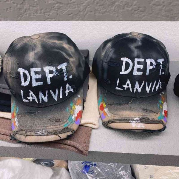 

ball caps harajuku designer spring and autumn cowboy hole graffiti baseball cap ins couple korean version versatile duck tongue children yp1, Blue;gray