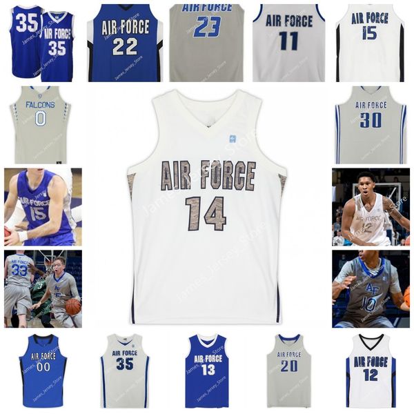 

ncaa custom af falcons stitched college basketball jersey 42 tucker nooe 0 joseph octave 5 ethan taylor 30 camden vander zwaag 10 a.j. walke, Black