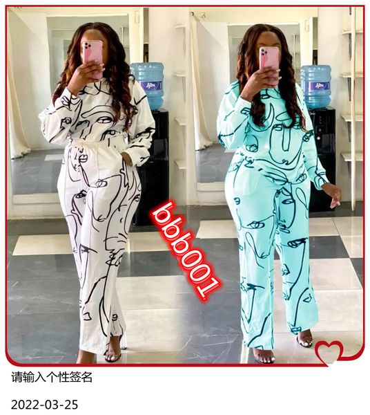 

autumn long-sleeved face print pants suit loose casual suits, Black