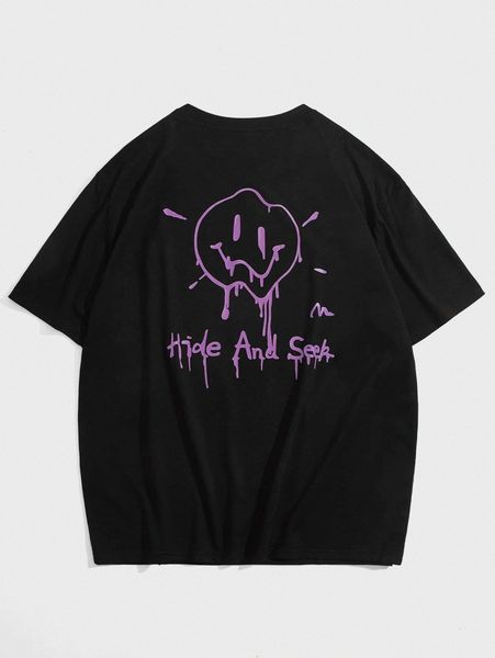 

romwe guys cartoon graphic tee t9gz#, White;black