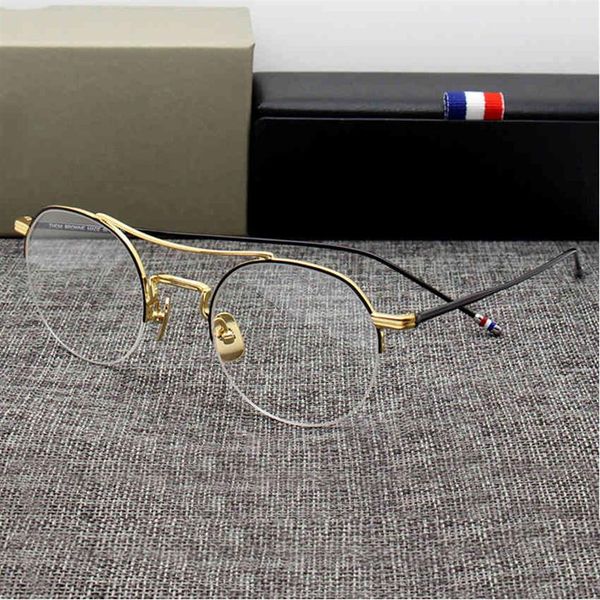 

thom round glasses alloy lightweight eyeglasses optical prescription glasses frame men spectacle women tb903 oculos de grau 210323291a, Silver