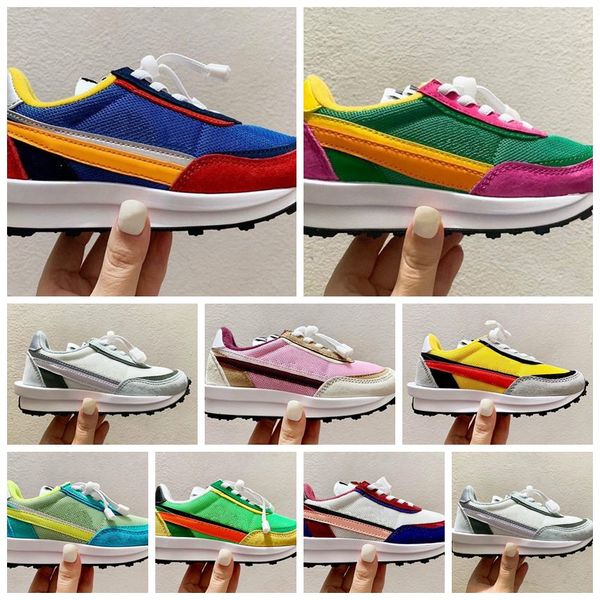 

toddlers lvd waffday breakle sa cai infant kids running shoes dbreak joint section big baby trainers neon blue yellow small boys girls child, Black