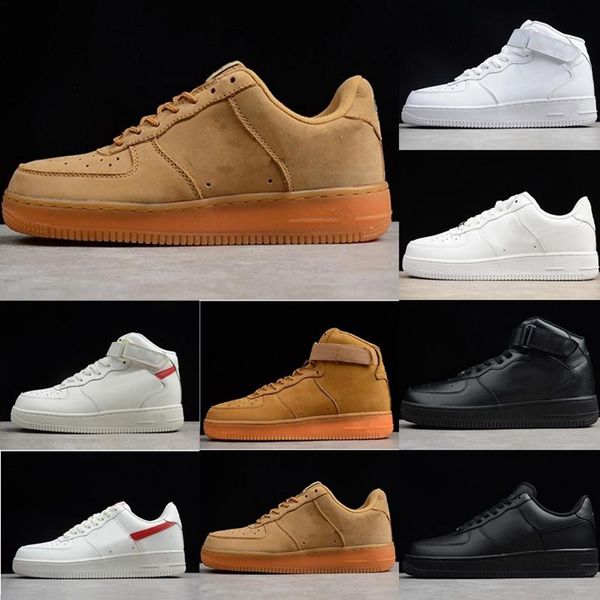 

wholesale new designers forces men low skateboard casual shoes discount one knit high women all white black wheat running sports sneakers 36