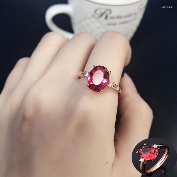 Cluster Rings Rose Golden Strinestone для женщины Red Blue Green Pin