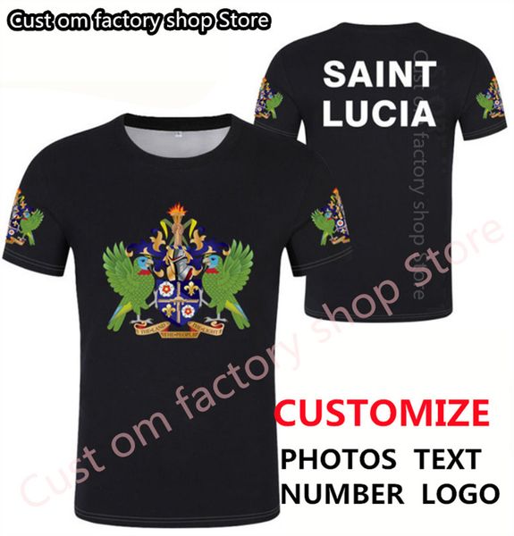 SAINT LUCIA TREVER DIY NOME DE NOME DE MADELAÇÃO GRÁTIS LCA TILA NATION NATION FLAG LC Country College Print Text P O 0 Roupas 220616