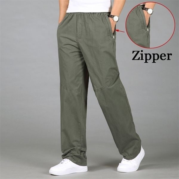 

fashion men pants casual cotton long pants straight joggers male fit plus size 5xl 6xl luxury business summer trousers men 201109, Black
