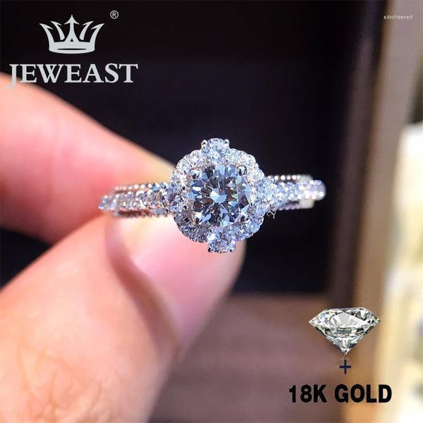 Кластерные кольца 18 тыс. Золото чистое кольцо Au 750 Solid Good Beautiful Высококлассная модная классическая вечеринка Tear Jewelry Sell 2022 Edwi22