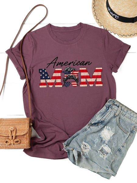 

plus americana & letter graphic tee x2fw#, Black