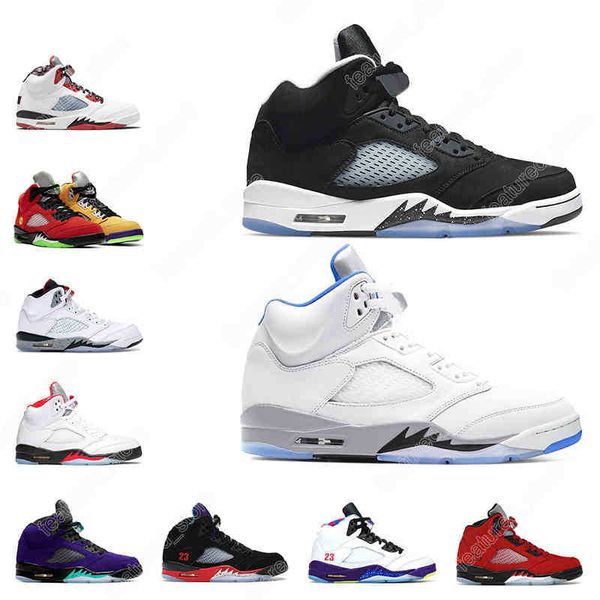 

7-13 men basketball shoes 5s oreo raging red alternate oregon what the blue suede michigan mens trainers sports sneakers outdoor, Black