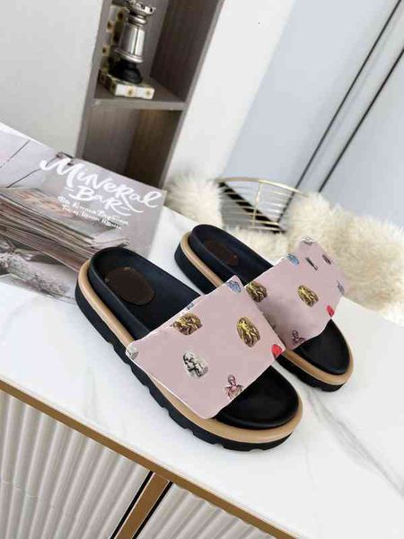 

slippers pool designer pillow calfskin comfort shoes women men smooth flat letter mules easy-to-wear rubber bottom slides xtx9, Black