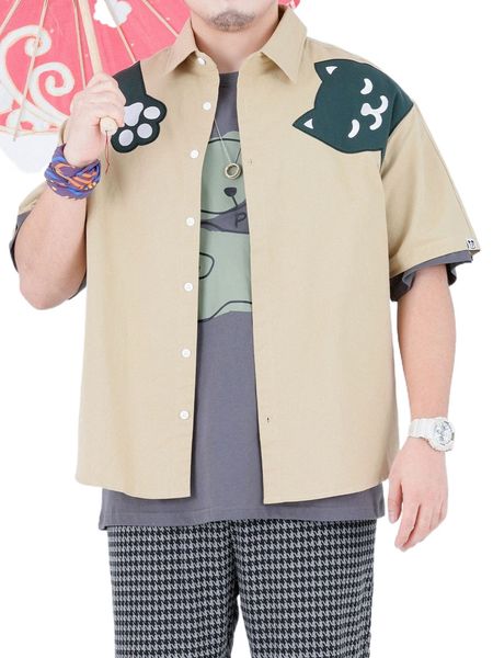 

extended sizes men cartoon graphic shirt 17rr#, White;black