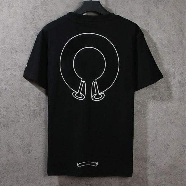 

loose summer ch men's classic designer t shirts short sleeves letter horseshoe sanskrit cross print sweatshirts t-shirts woman tees 4f5, White;black
