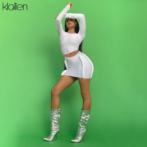 

autumn fashion casual solid slim long sleeve and mini skirt two piece skirt set for women streetwear y2k skirt set, Black;gray