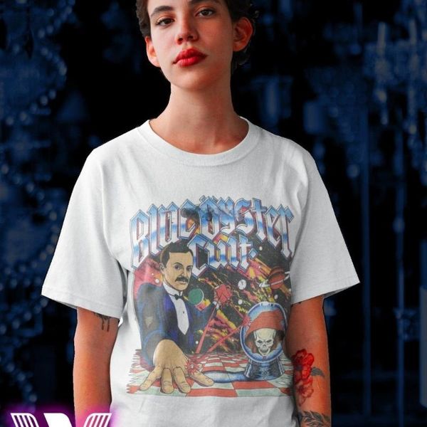 T-shirt da uomo Retro anni '80 Blue Oyster Cult Camicia effetto invecchiato Unisex T
