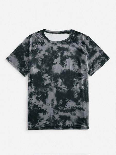 

men 1pc tie dye raglan sleeve tee u2qp#, White;black