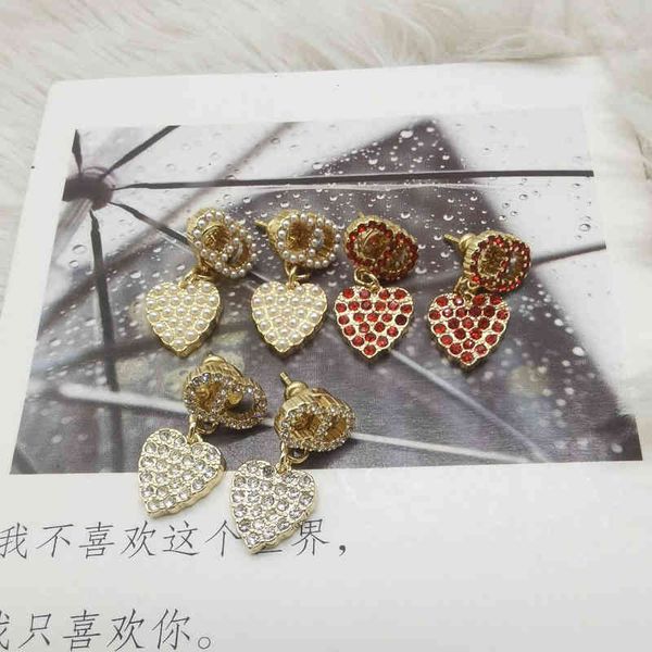 

2022 factory wholesale new and south korea minority love diamond simple lovely fairy personality earrings female senior, Golden