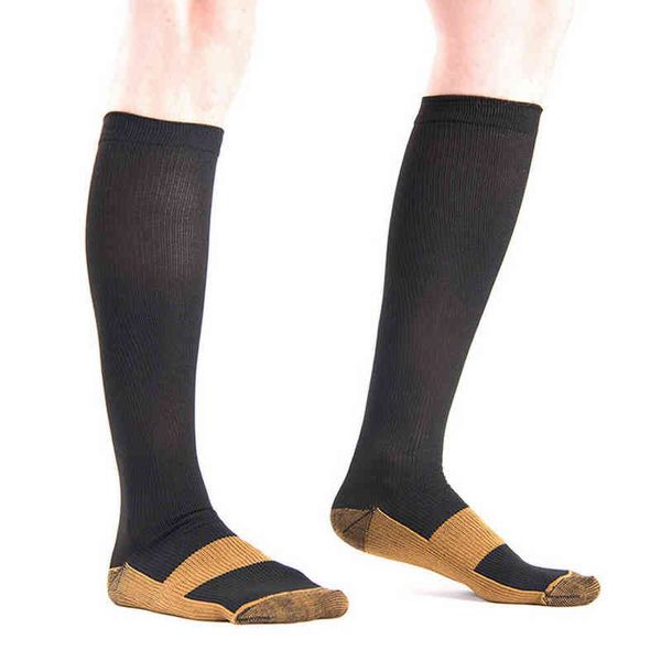 

2022 copper infused compression socks 20-30mmhg graduation men's and women's patchwork stockings s-xxl l220714, Black;white