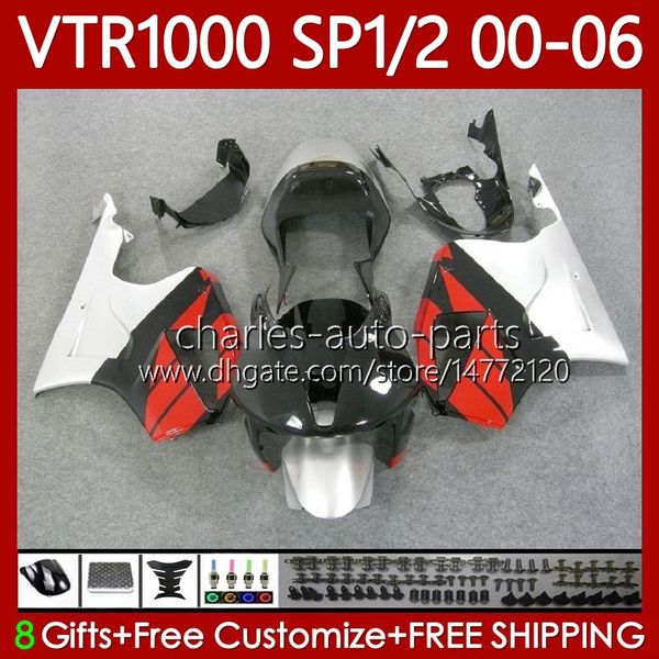 Bodys Silvery Red Kit para Honda VTR1000 RTV1000 RC51 2000-2006 Bodywork 123No.24 SP1 SP2 VTR 1000 00 01 02 03 04 05 06 VTR-1000 2000 2001 2006 2006