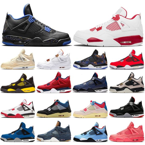 

sail oreo university blue 4 4s mens basketball shoes fire red thunder white cement black cat bred infrared zen master wild things men sports