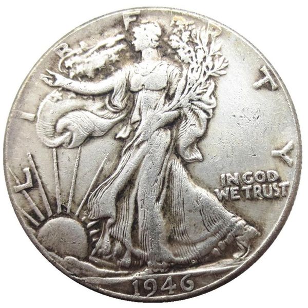 

us 1946 psd walking liberty half dollar craft silver plated copy coins meta191i