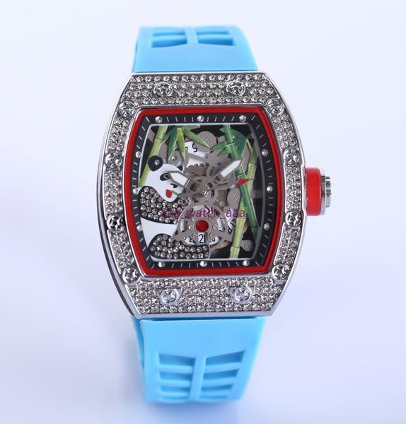 

watches luxury 3a skull sport diamond quartz watch dial inlaid drill shipping166, Slivery;black