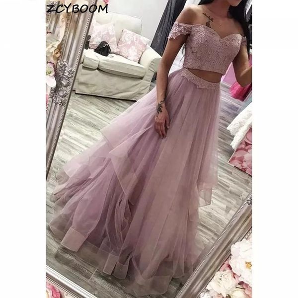 

new two pieces prom dresses 2022 new women formal party night vestidos de gala pink two pieces elegant graduation long evening gowns, Black;red