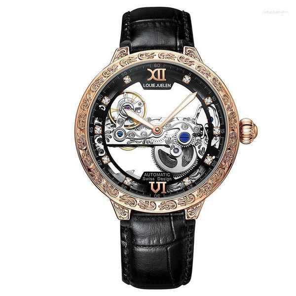 Orologi da polso Orologio meccanico da uomo Hollow Trasparente Sport Fashion Regalo Luminoso Designer Luxury Relojes Para Hombre 2022