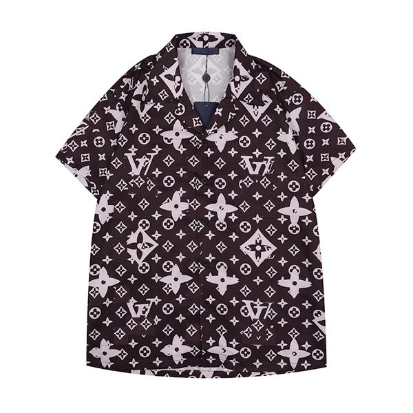 

2022 summer fashion brand designer men's casual shirt short sleeve hawaiian beach loose shirt -3xl 02, White;black