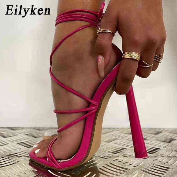 

sandals eilyken summer gladiator elegant narrow band clip sandals ladies cross band outdoor striptease thin high heel shoes 220318, Black