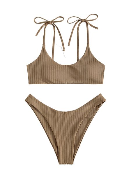 

p.lain tie shoulder b.ikini swimsuit x0iw#, White;black