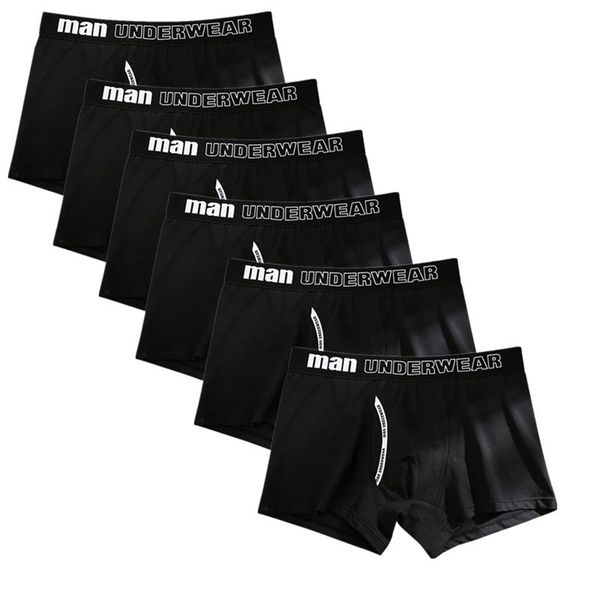 

6pcs/lot cotton mens underpants soft boxer men breathable solid underwear flexible boxershorts cuecas vetement homme 220707, Black;white