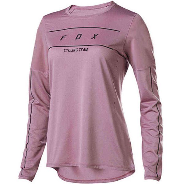 

mtb jersey lengan panjang wanita tim bersepeda rubah kaus sepeda motor off-road lintas negara motocross ropa gunung, White