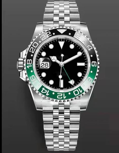 

mens designer watch aaa automatic mechanical gold and silver bracelet montre homme submarinei 40mm stainless steel glide lock ceramic bezel, Slivery;brown