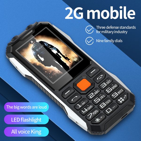 

Rugged Unlocked Mobile Phone Outdoor Loud Sound Flashlight Torch Dual Sim Card Large Battery Long Standby Bluetooth Speed Dial Big Button Cellphone For Old Man, Black